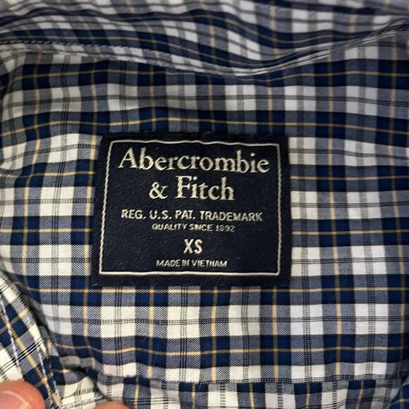 Abercrombie & Fitch Button Down Shirt Plaid Checkered Size XS Preppy Classic - Picture 3 of 7